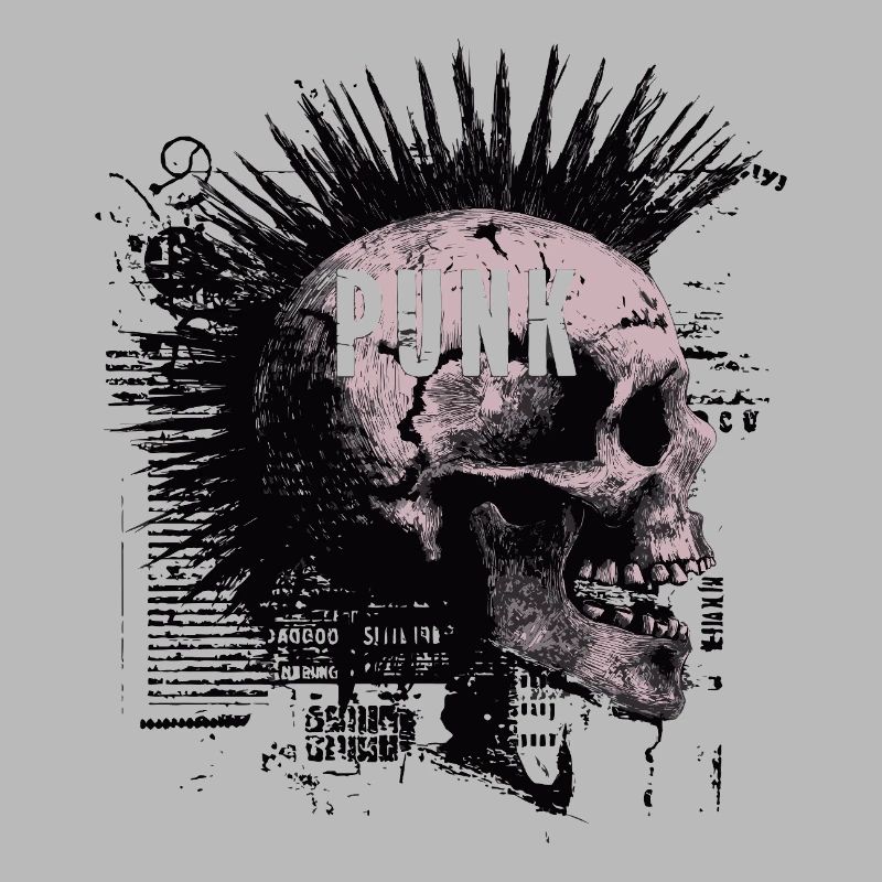 Punkrock Mohawk Schädel