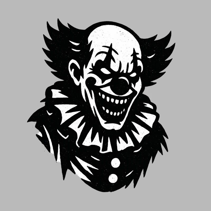 Grimaces de clowns noirs et blancs