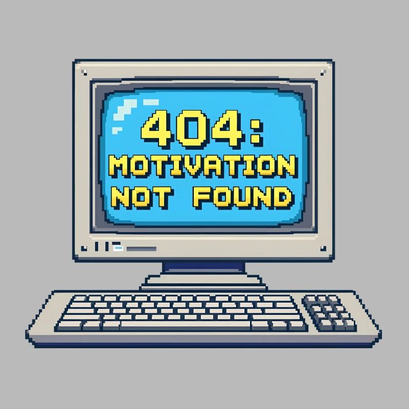 PC rétro pixel 8 bits – 404 Motivation introuvable