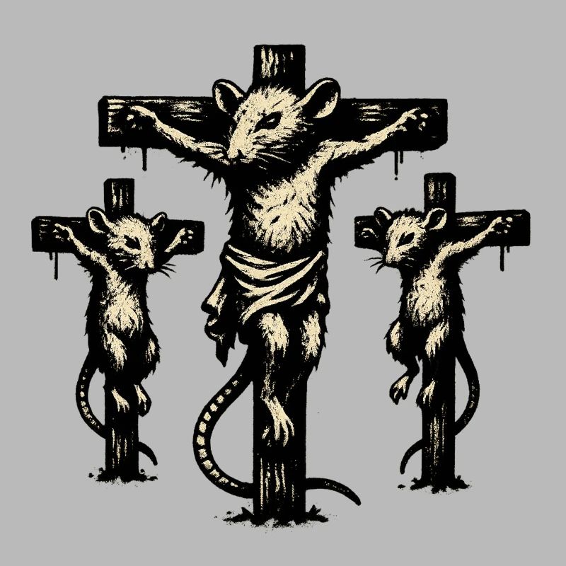 Illustration de triptyque de croix de rat