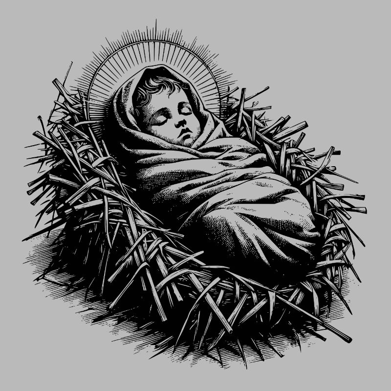 Jesuskind, geboren in der Weihnachtskrippe