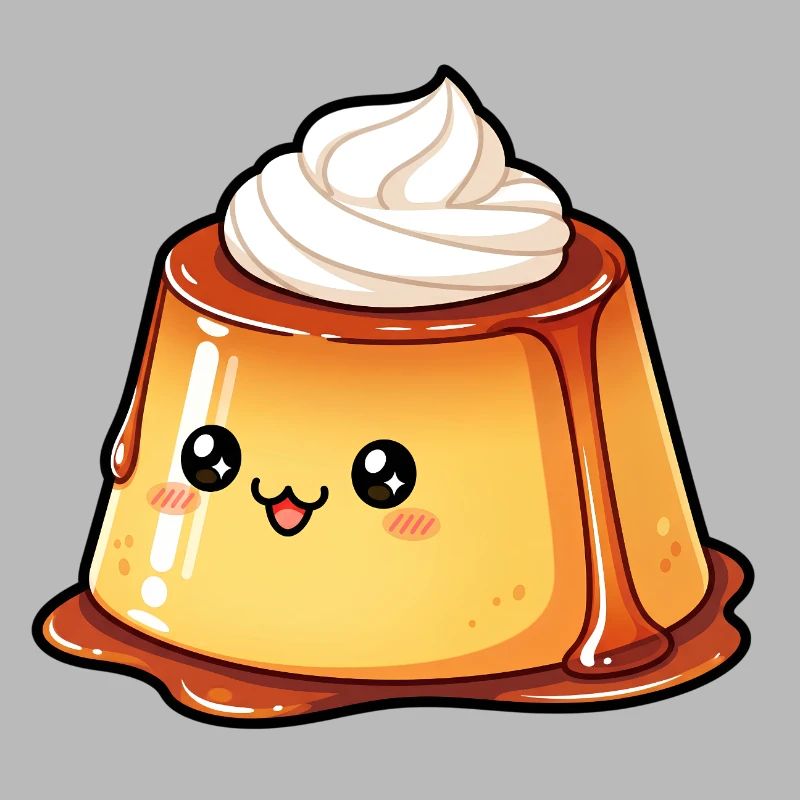 Pudding au caramel kawaï