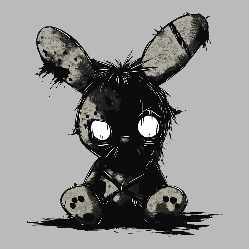 Dark Stuffed Bunny – Gothic Plush Motif