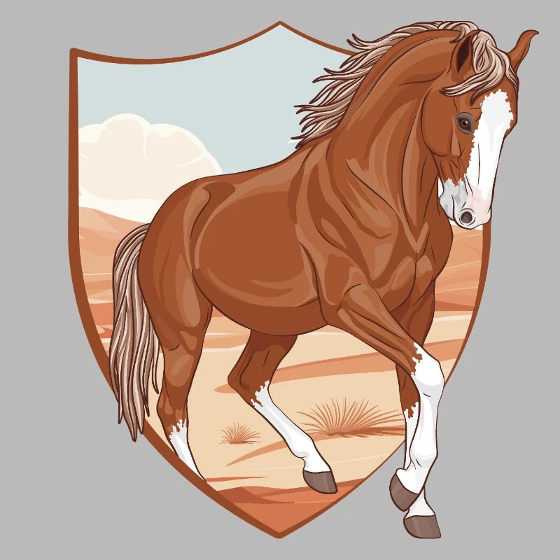 Ein Marwari-Pferd in einem Beet
