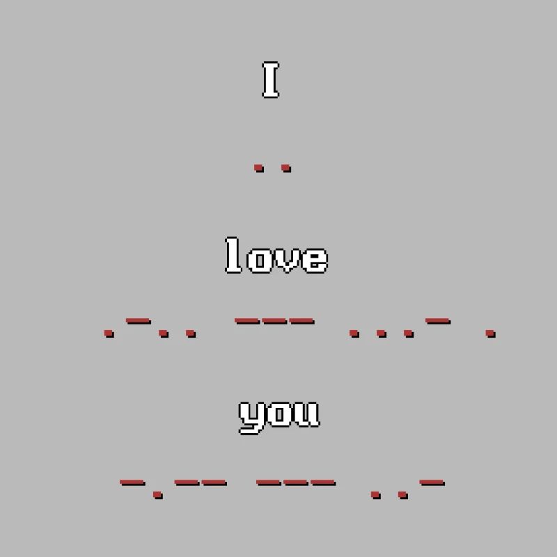 Retro Pixel Art Morse Code I Love you