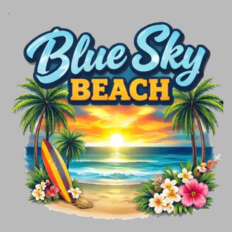 Blue Sky Beach Sunset