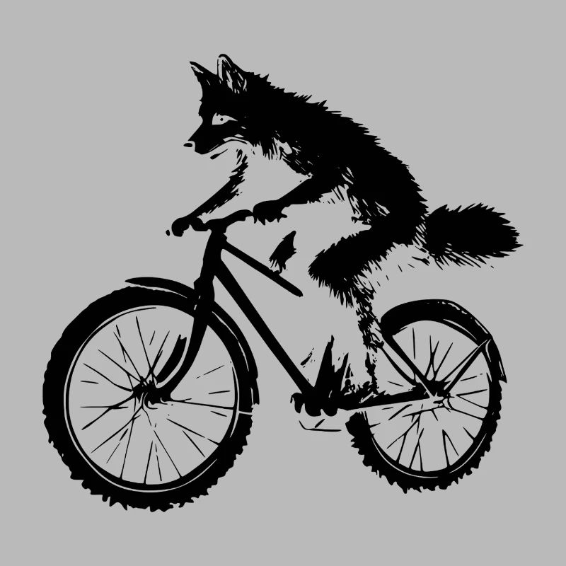 Funny Bicycle Fox