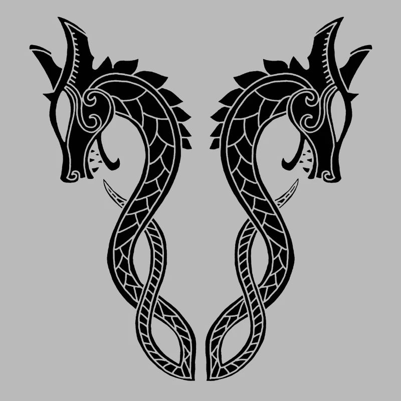 Two headed black dragon
