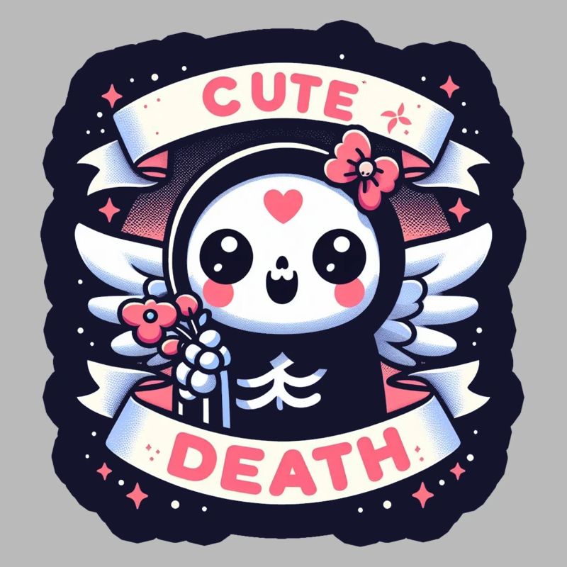 Douce mort avec des ailes et des fleurs