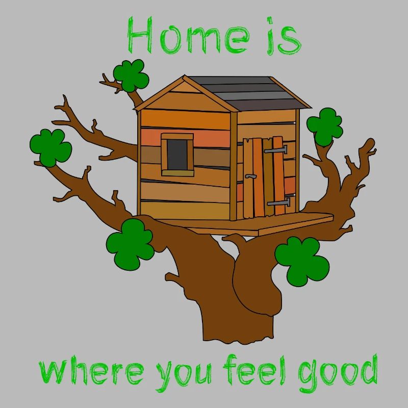 Cabane dans les arbres avec dicton