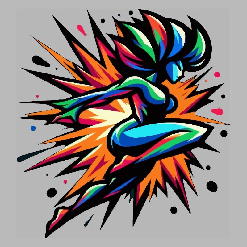 Bunter Neon-Sprinter