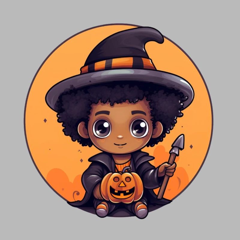 Süßer Hexen-Kind Halloween Design