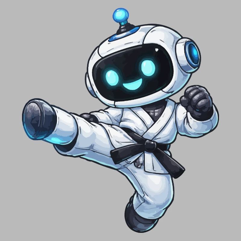 Combat robot in karate gi
