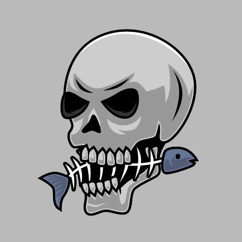 Crâne de pêche avec poisson