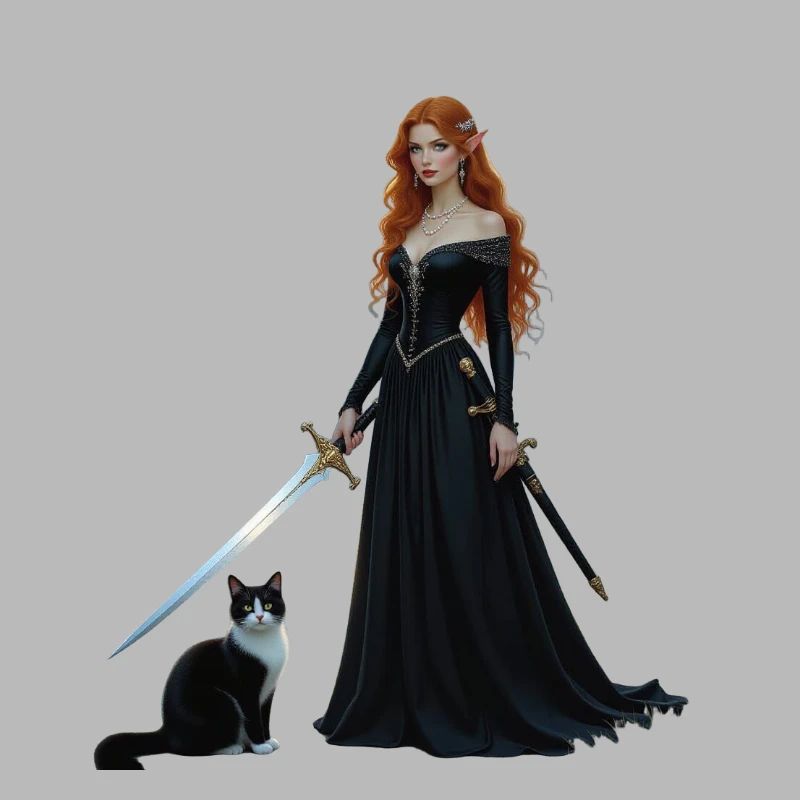 Belle fée princesse et chat