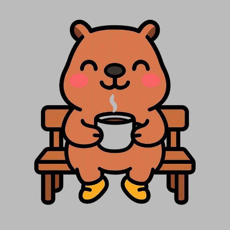 Capybara sur un banc de café