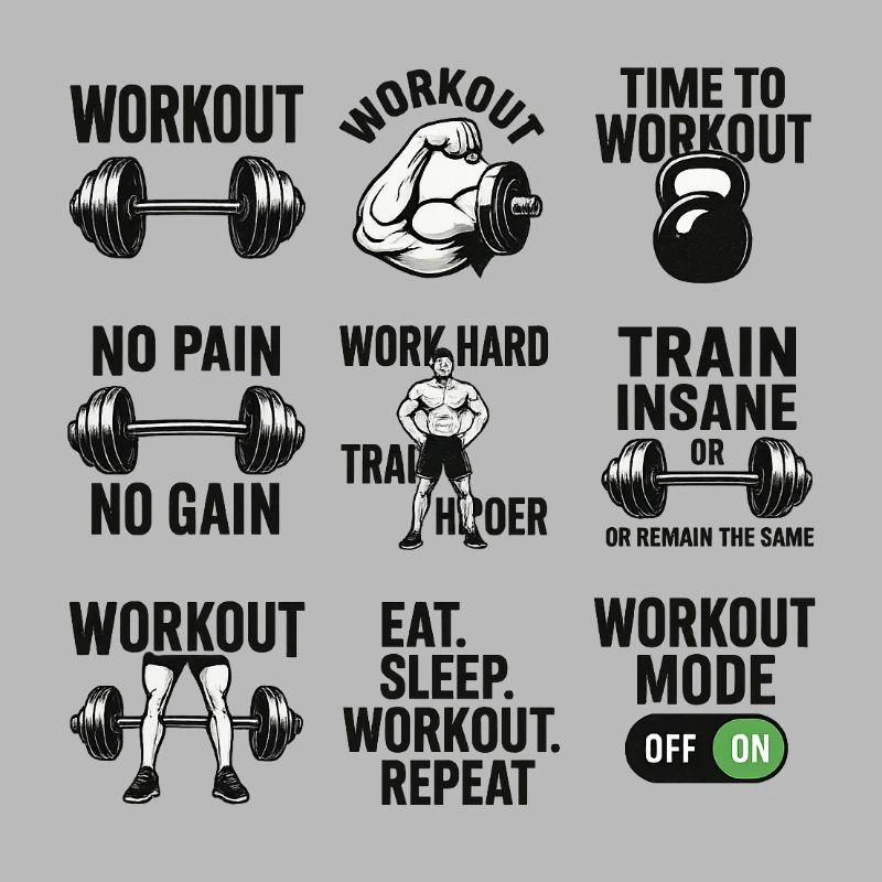 Power Gym Black Patterns Workout