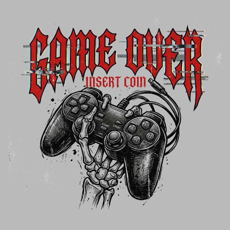 Game Over Retro Controller Grunge