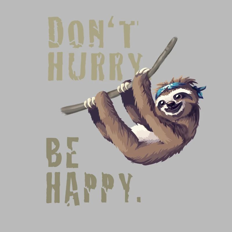 Sloth chill sleep Slow happy humor fun nerd
