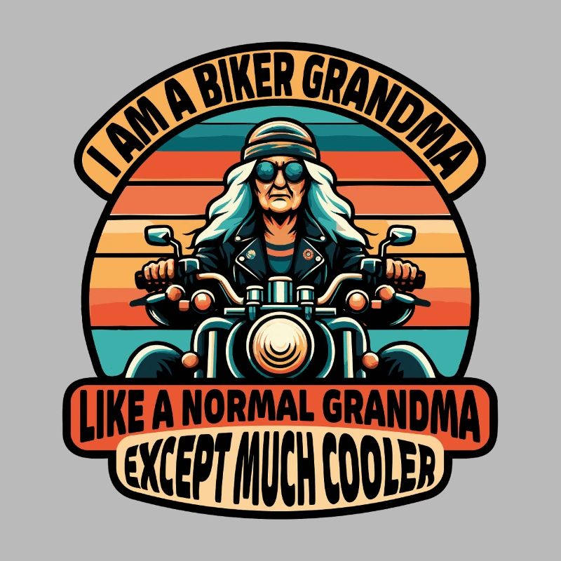 Biker-Oma mit cooler Attitüde