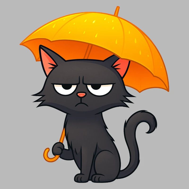 Humorvolle Grumpy Regentage Desaster mit Katze