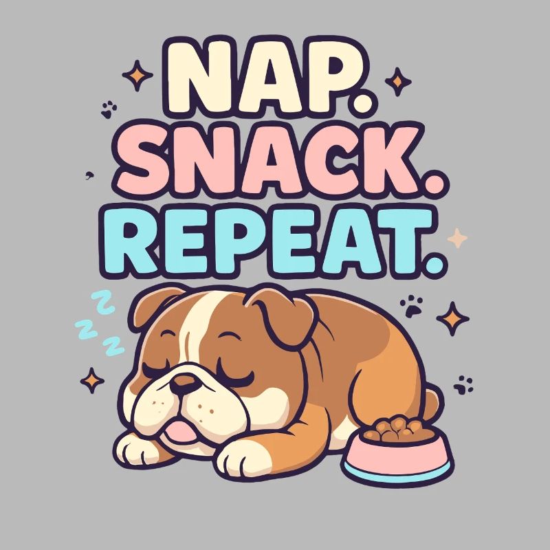 Sød sovende hvalp med snack påmindelse