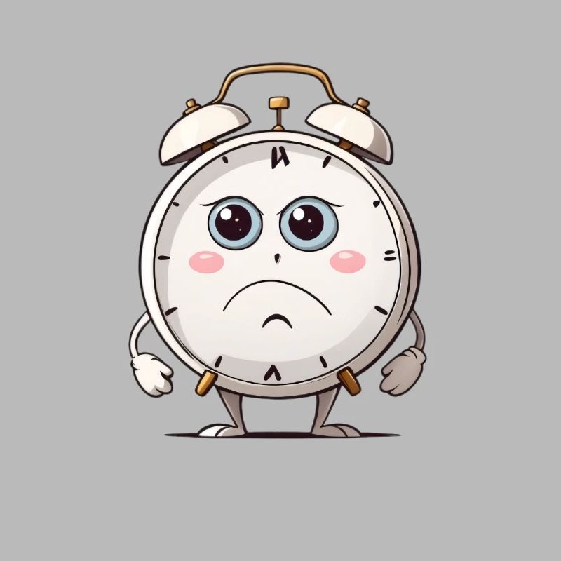 Caring Alarm Clock Cartoon Design