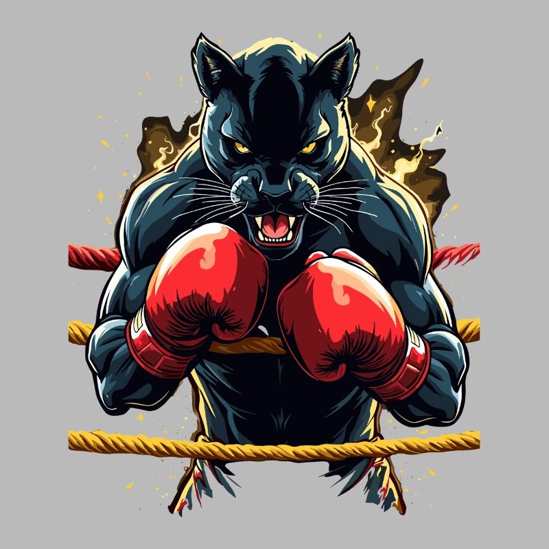 Kampfpanther im Boxring