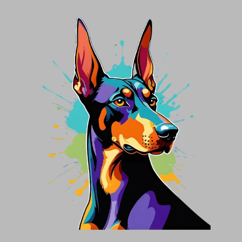 Explosion de couleurs Doberman