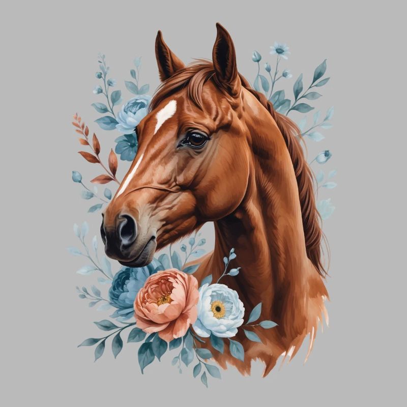 Cheval avec une couronne de fleurs
