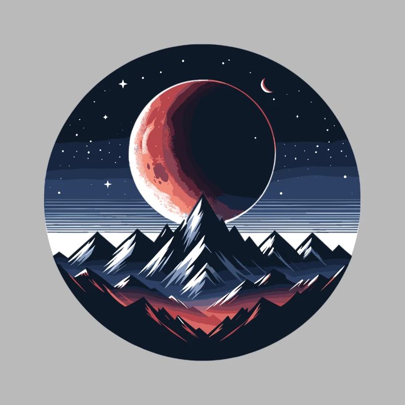 Moonlight over mountain range