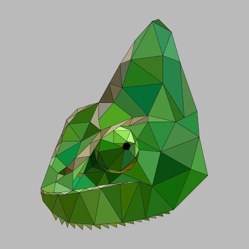 Art géométrique caméléon low poly
