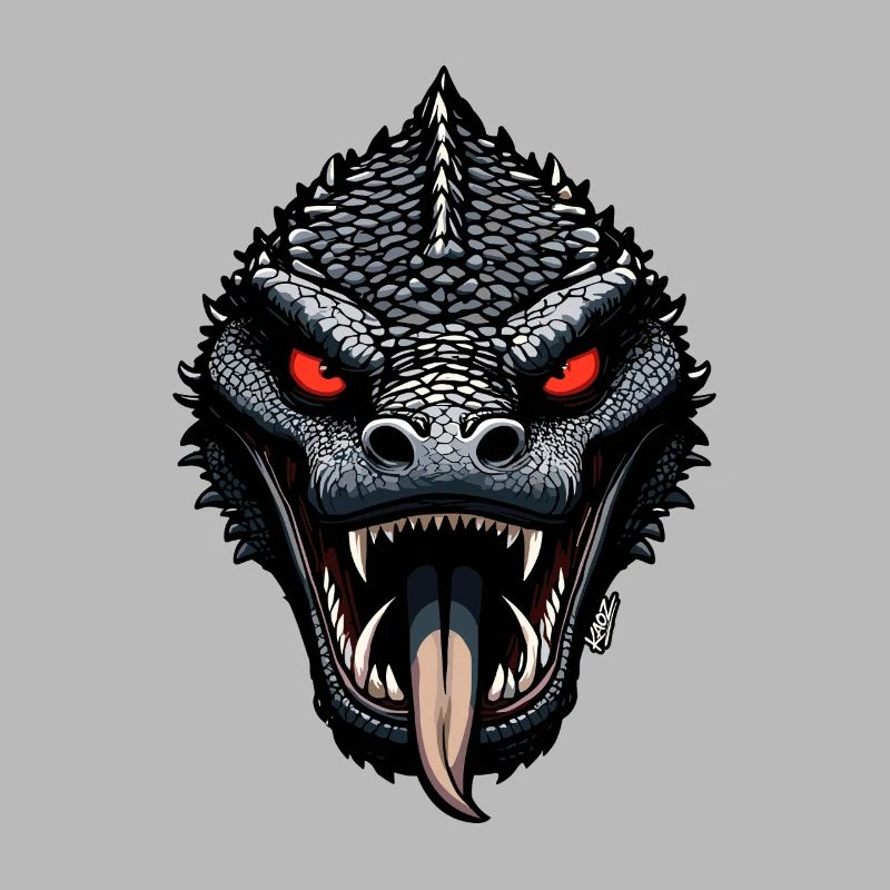 Tête de Dragon de l’Enfer Pourpre