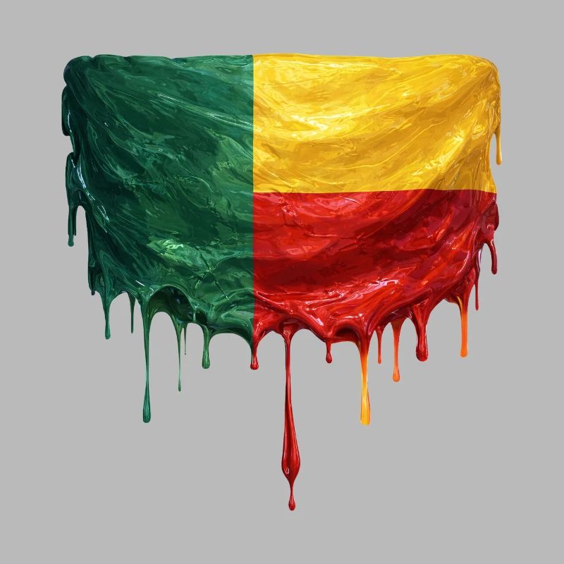 Drapeau du Bénin en forme de goutte d’eau