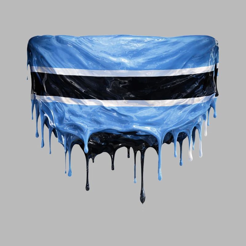 Botswana Flag Drop Art
