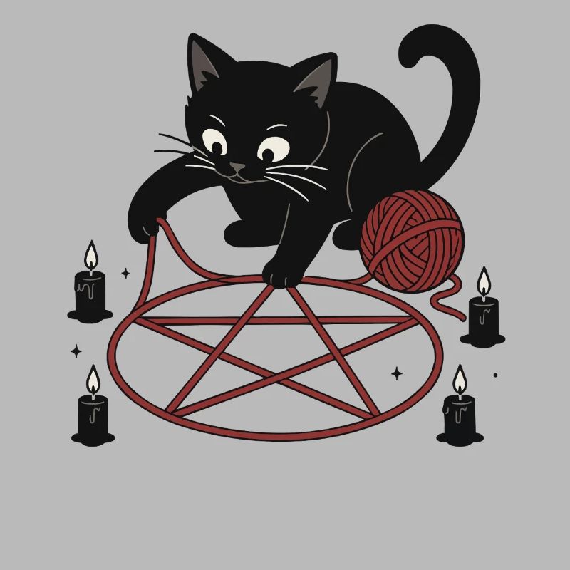 Chat dans le pentagramme