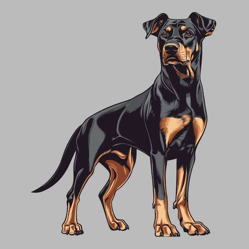 Doberman Illustration Power Elegance