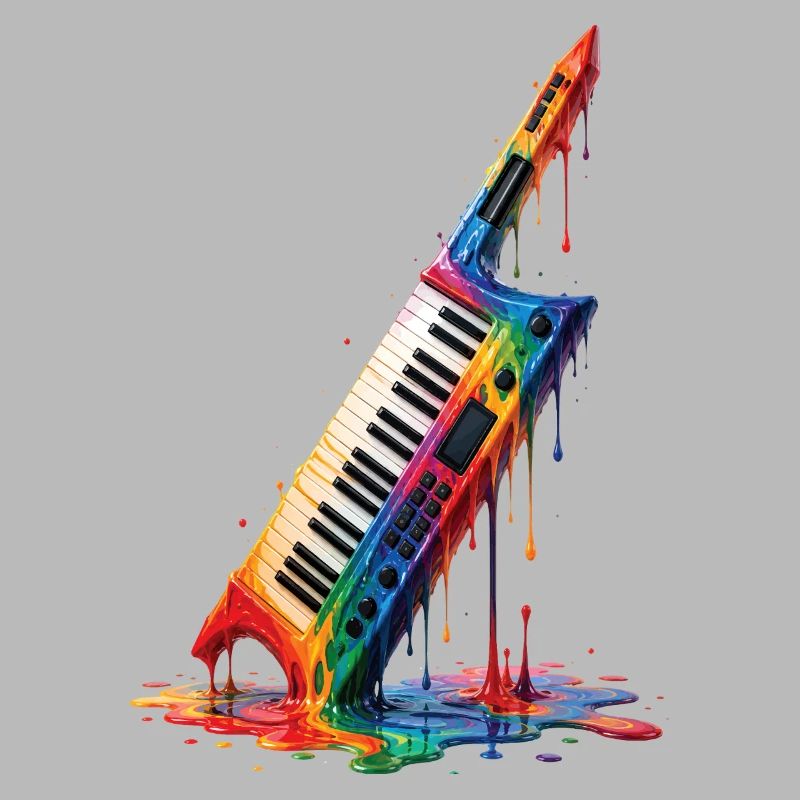 Keytar mit tropfenden Farben