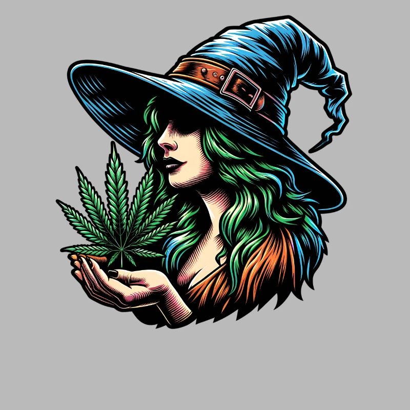 Witch with Marijuana - cool cannabis design