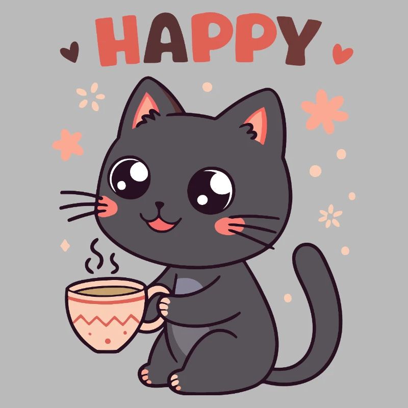 Chat Café Heureux et Doux
