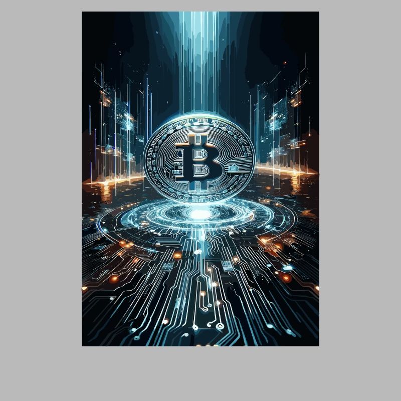 Futuristic Bitcoin Digital Artwork