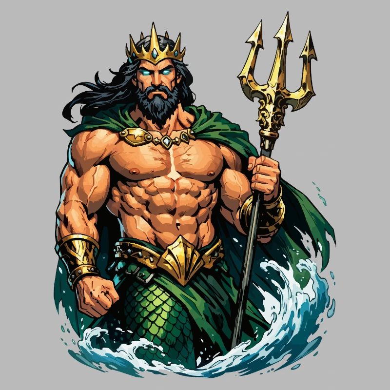 Le roi Poséidon avec le Trident