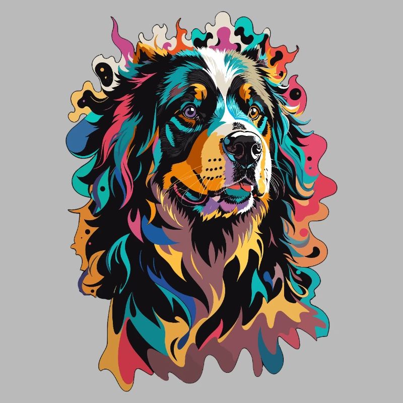 Berner Sennenhund buntes Design Tier Leidenschaft