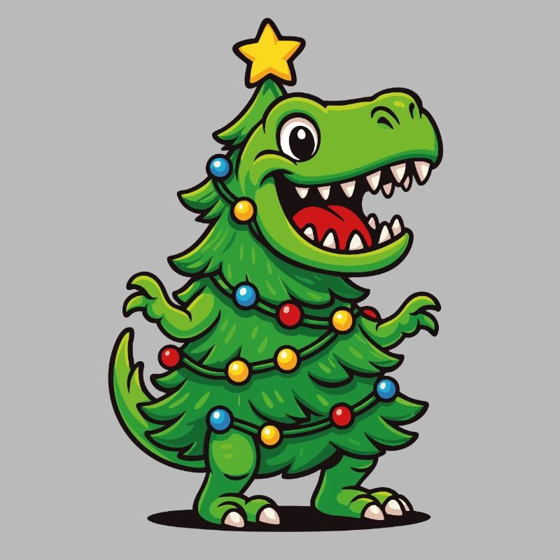 Tree-Rex – Jeu de mots rétro de Noël T-Rex Dino