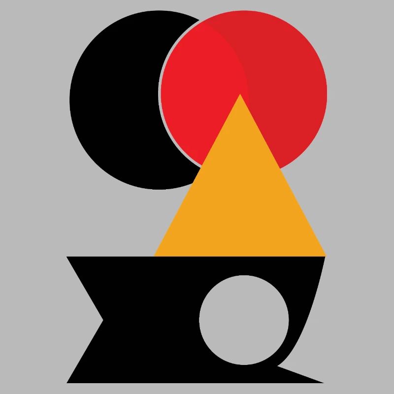 Red circle on golden triangle