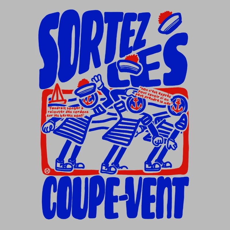 Sortez les coupe vent rétro bleu blanc rouge