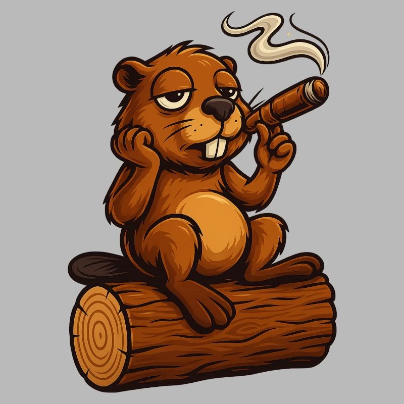 Castor refroidi avec un cigare