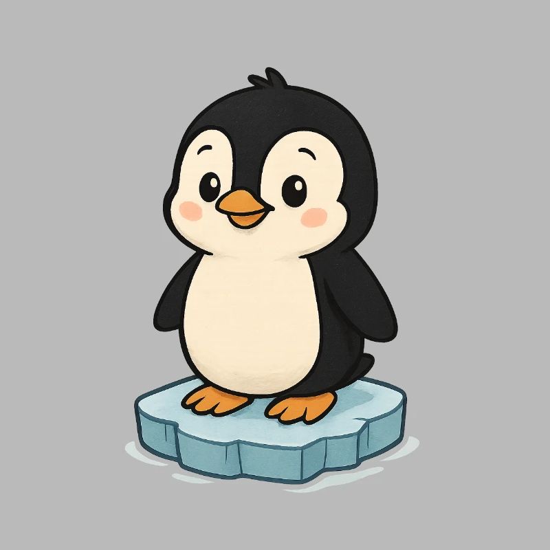 Niedlicher Pinguin auf Eisblock
