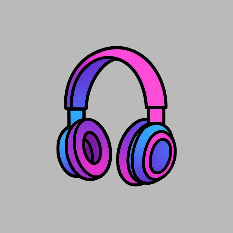 Neon Gradient Kopfhörer Illustration