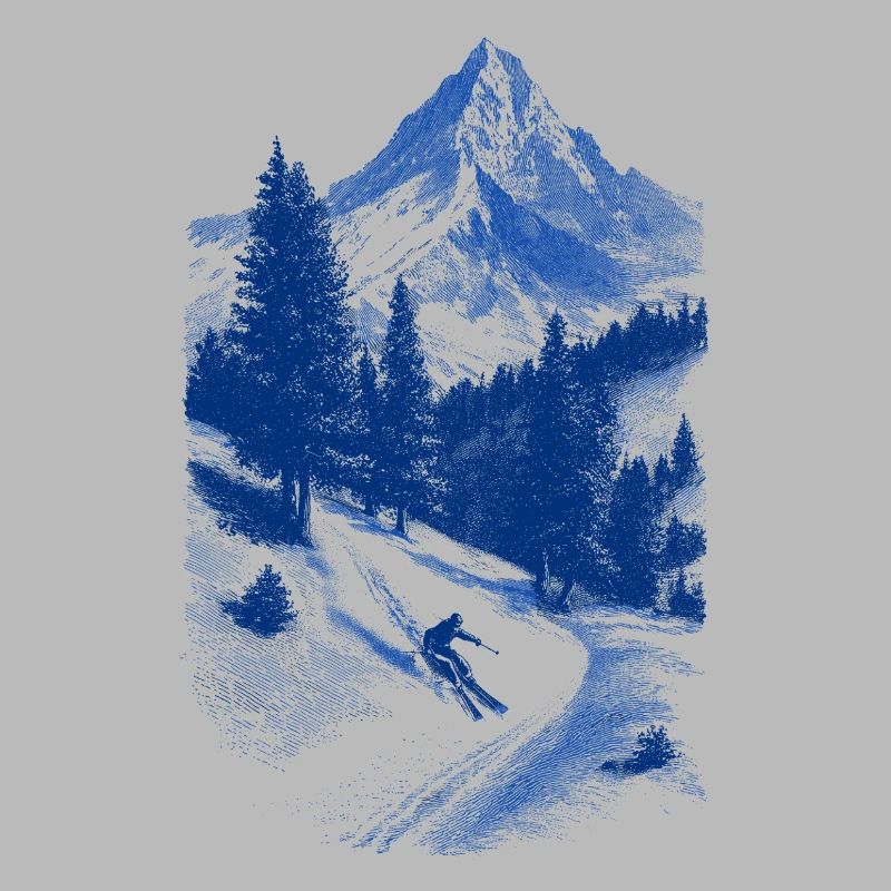 Blauer Gipfelgesicht Silhouette